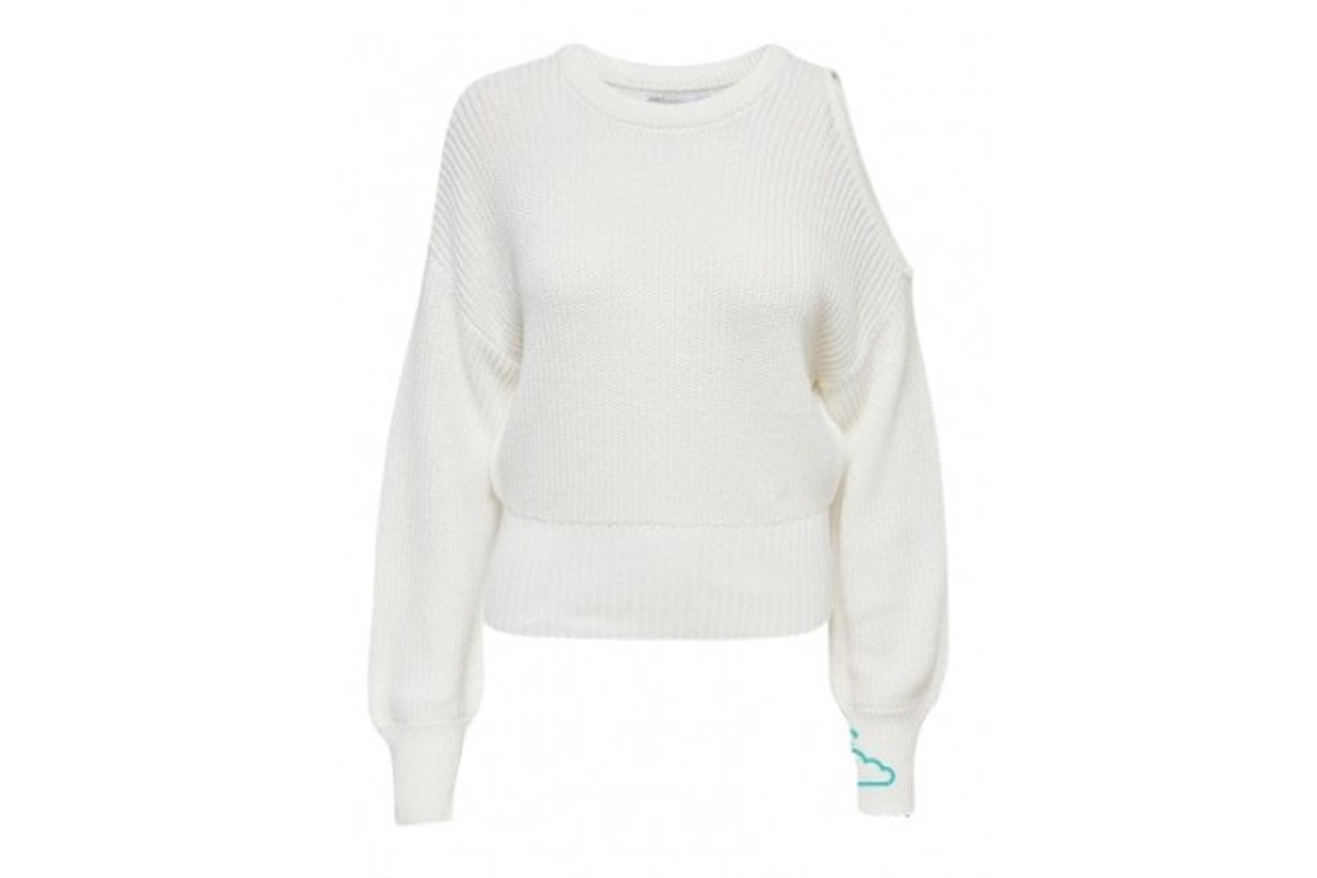 Only Onlima L-S Peek-A-Boo Pullovr Knt Μπλούζα Πλεκτή - Πουλόβερ (15267971 CLOUD DANCER) Καφέ